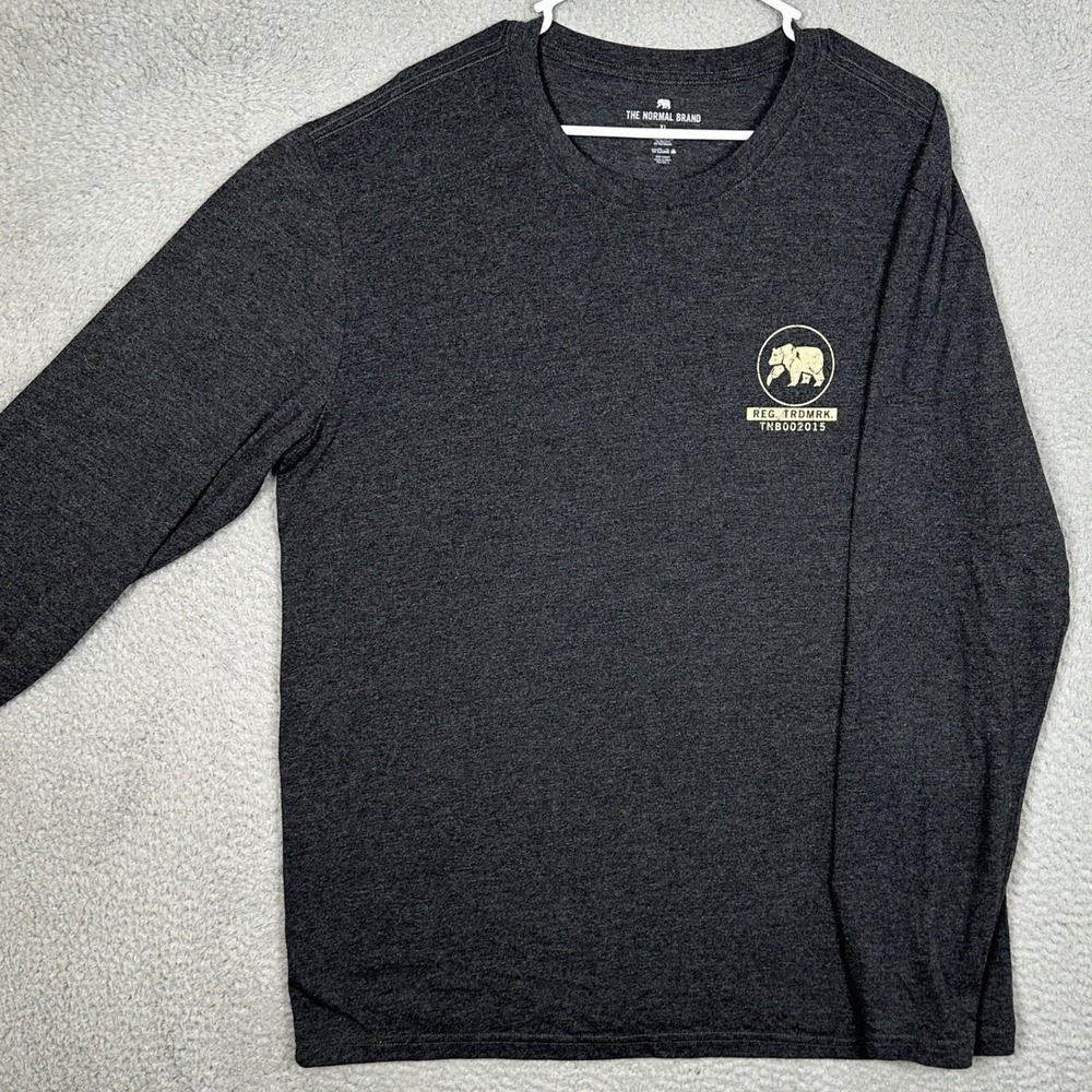 The Normal Brand T-Shirt Mens XL Black Graphic Tee Crew Neck Long Sleeve Casual